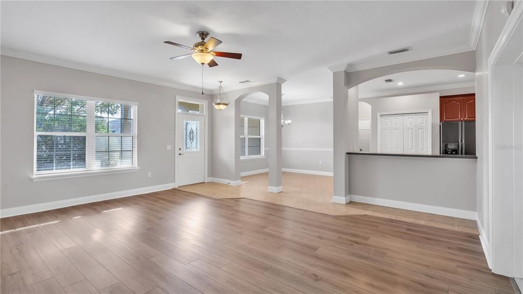 Huge Living room looking into Formal Dining room