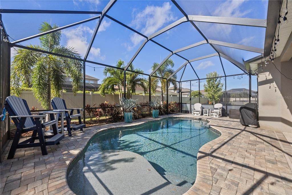 Exterior screened pool and covered lanai