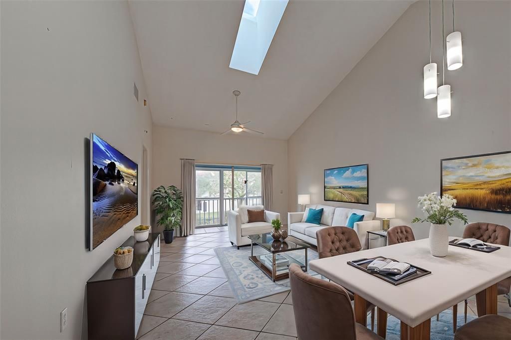 Staged living/dining room