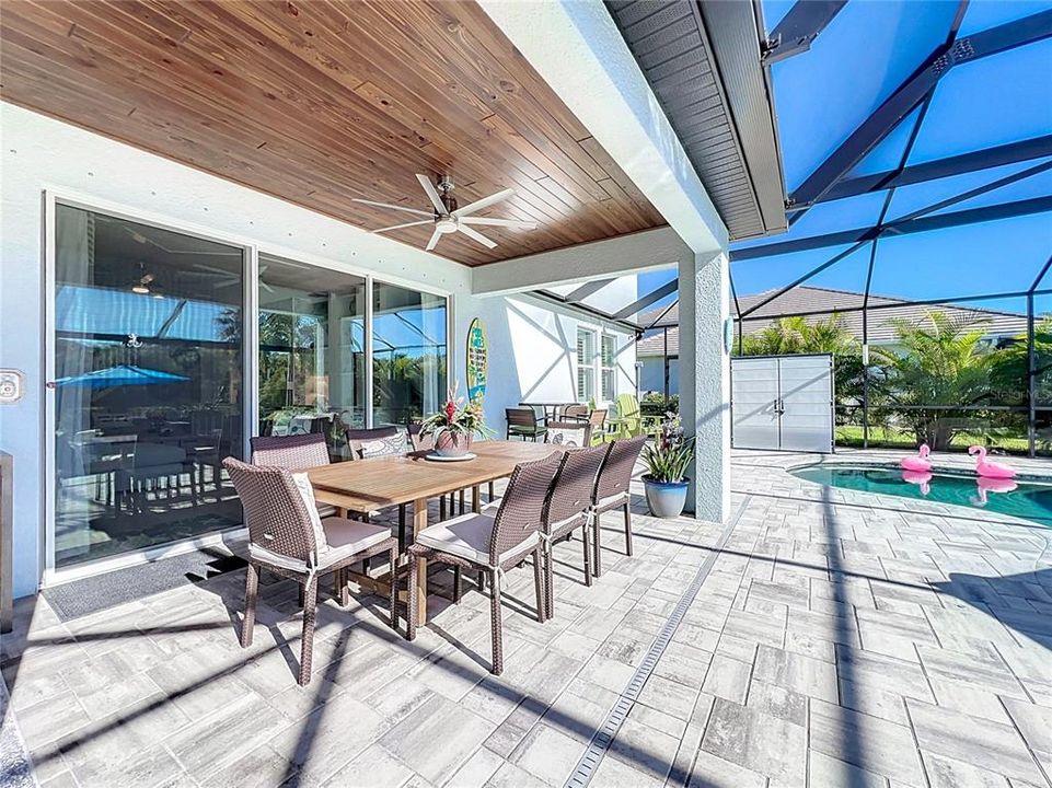 Lanai Patio with Custom Wood Ceiling