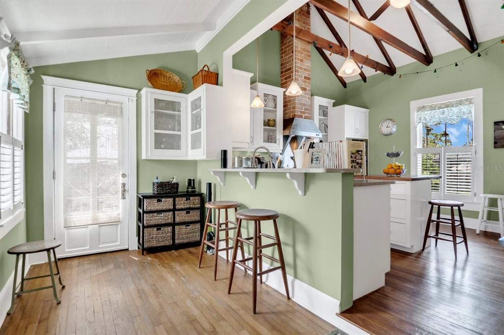 Rear Entrance Off of the Breakfast Nook and View of Kitchen