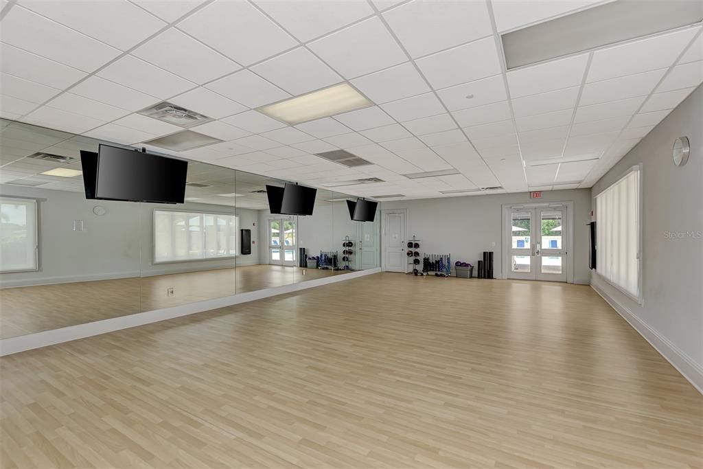 Workout room to take fitness classes.