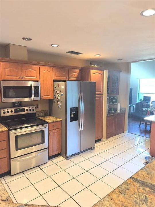 Kitchen family room view