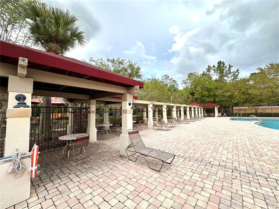 Covered cabana's at the pool