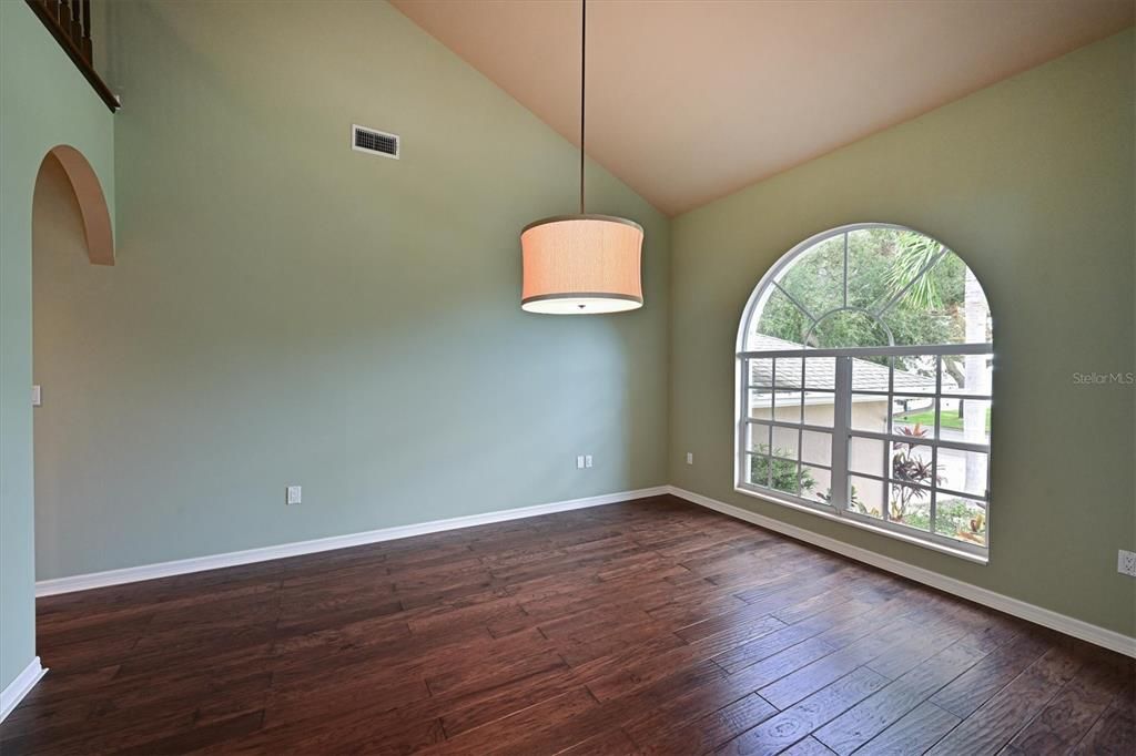 Hardwood floors in separate dining room