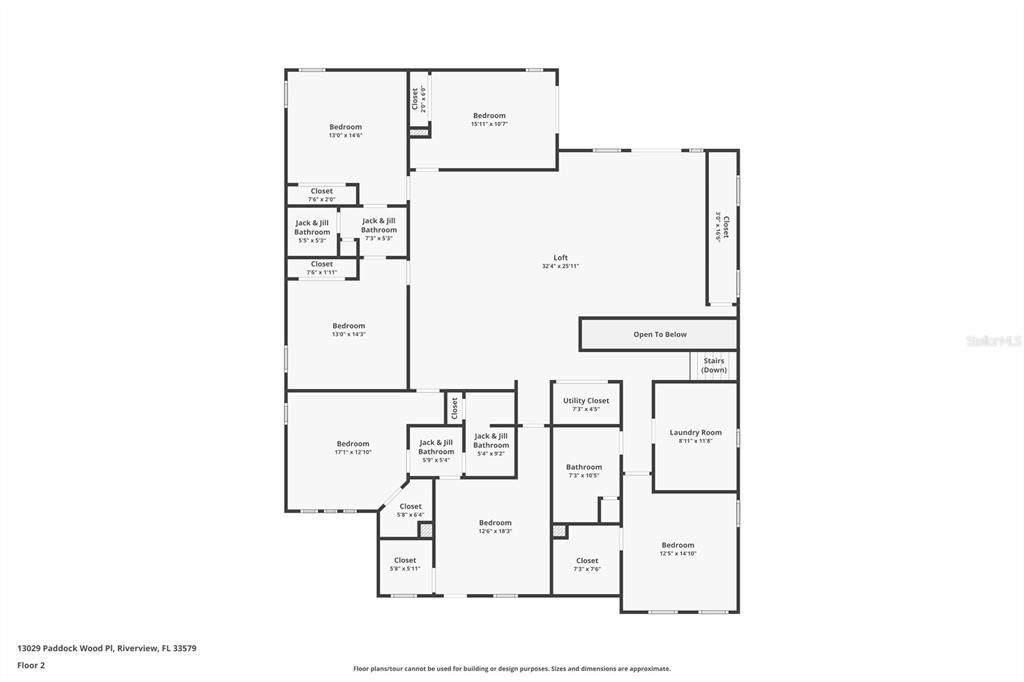 Second Floor - estimated measurements