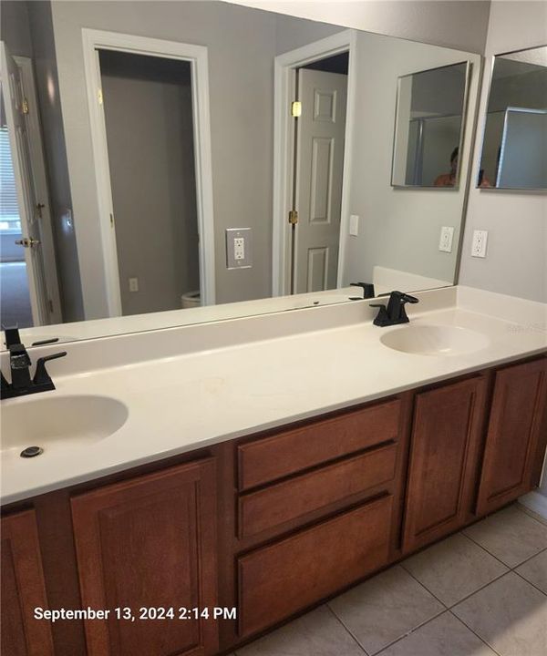 Master Bathroom- walk in closet and dual sinks