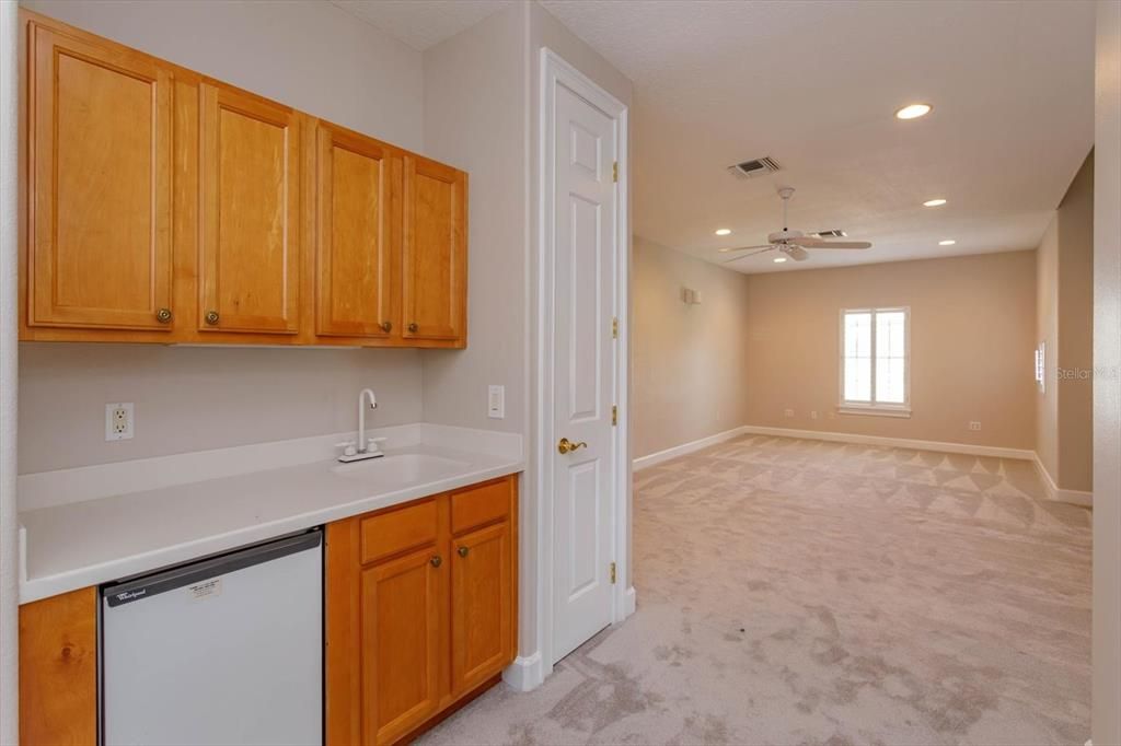 Bonus room wet bar