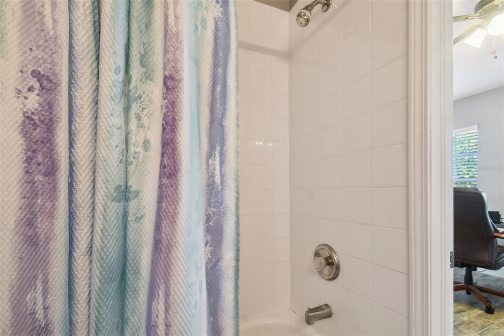 Updated Bath, Decorative Tile Floors & Shiplack Wall