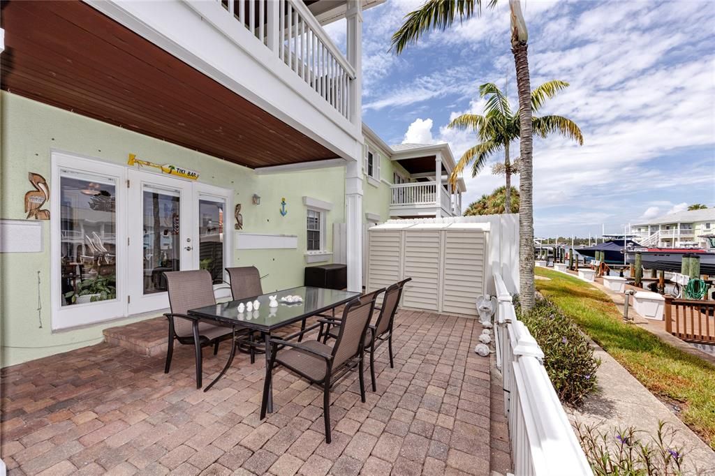 spacious fenced in patio