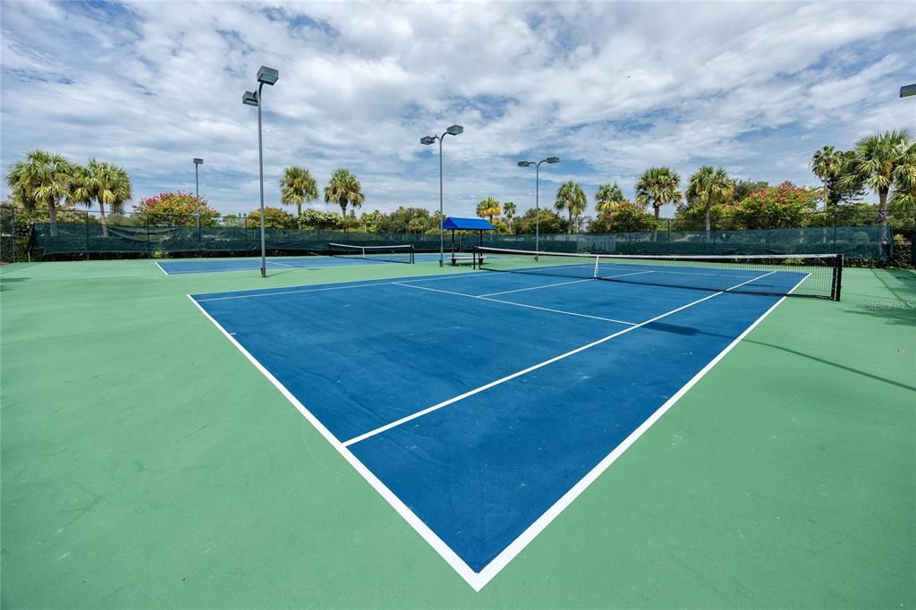 newly paved tennis and pickleboard courts