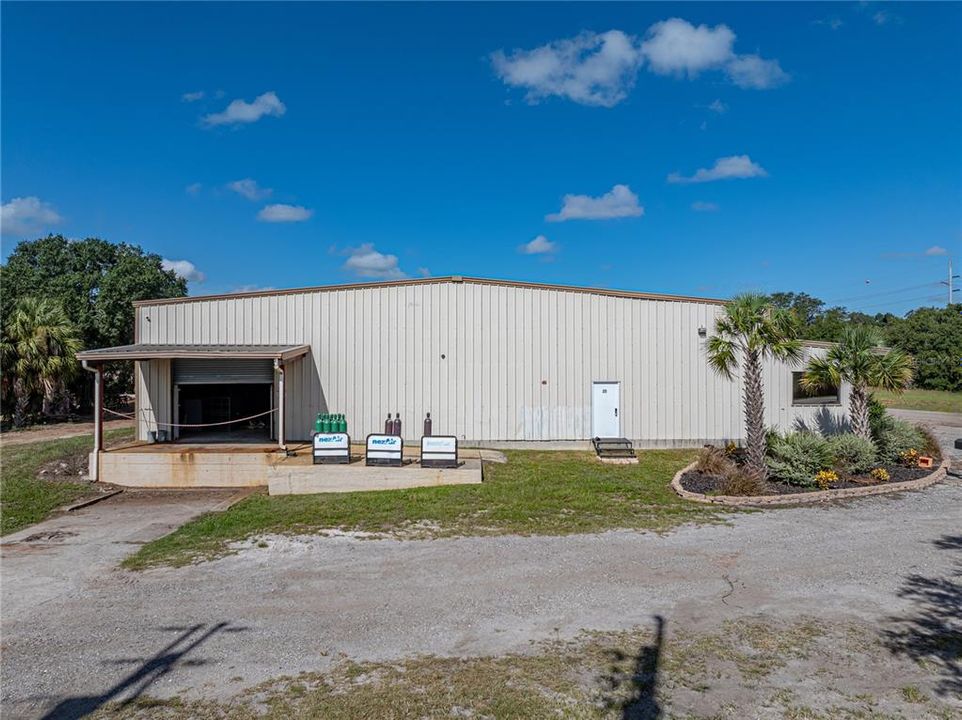 East side of bldg with loading dock