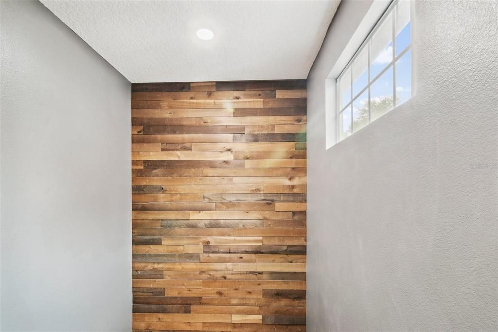 Stunning accent wall on Stairway!