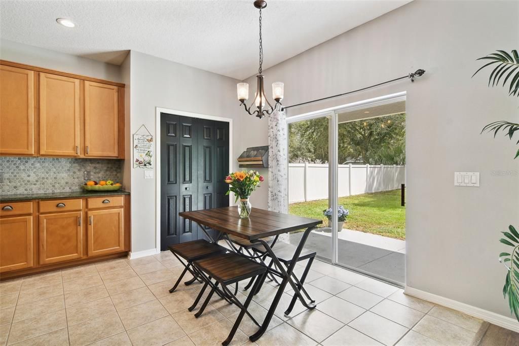 Breakfast Nook with Pantry. New Lighting fixture.