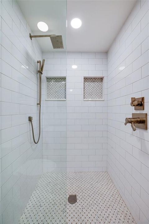 The Primary Bath Shower with custom tile