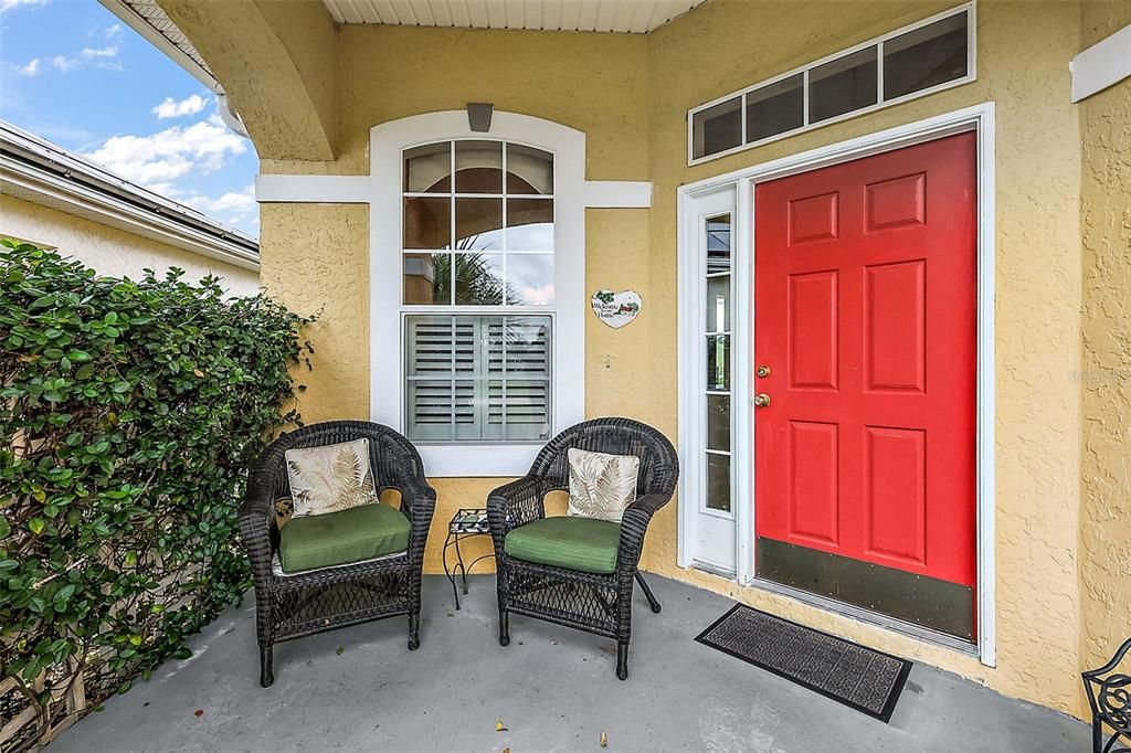 Elegant covered front entrance!