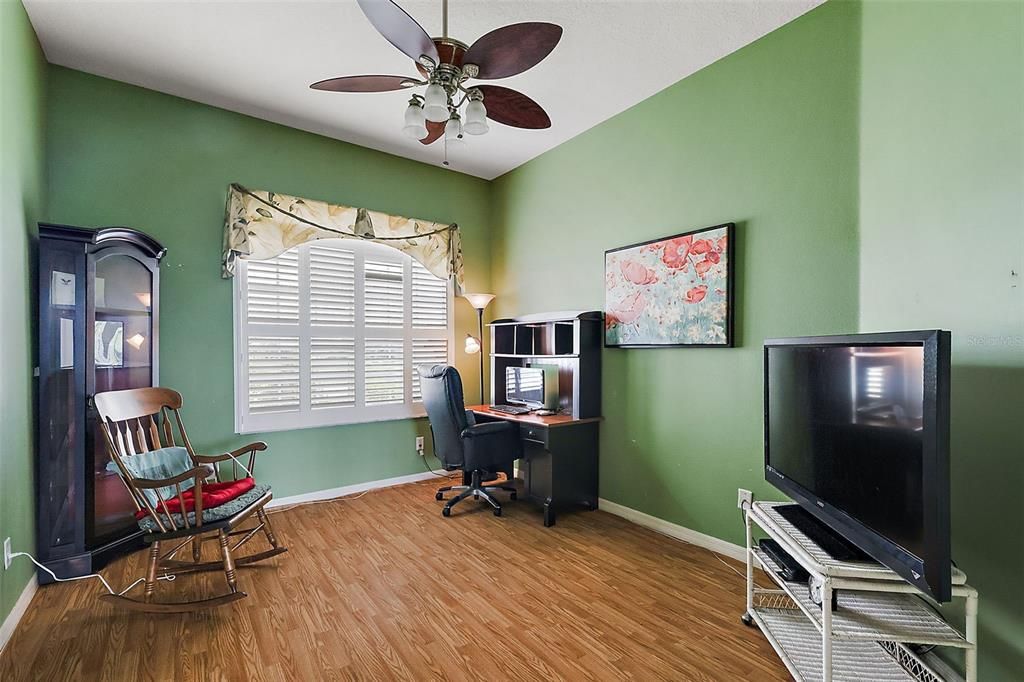 Office w/Plantation shutters & Luxury vinyl plank flooring