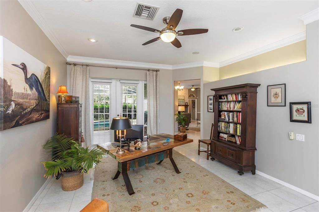 Step through the double front doors and you're welcomed into a light and open floorplan with high ceilings.