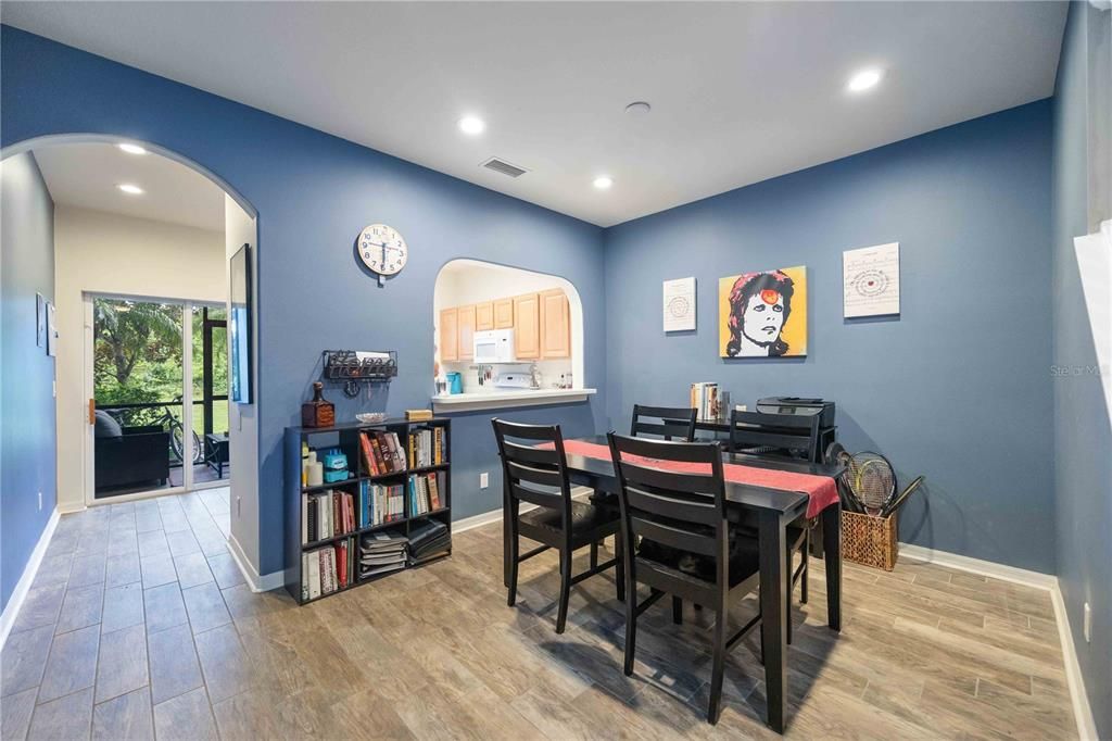 Dining Room with pass through window to kitchen