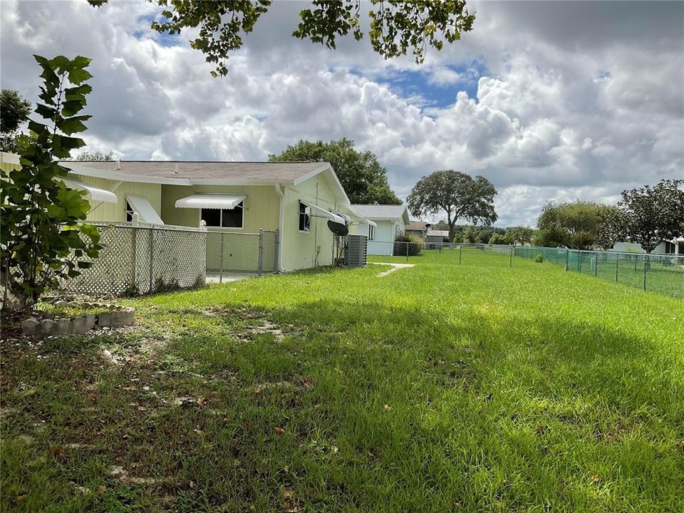 Fenced backyard