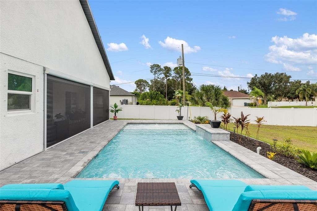 New Salt Water Pool with Lounging Area