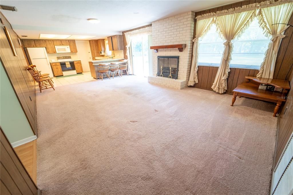 FAMILY ROOM AND KITCHEN