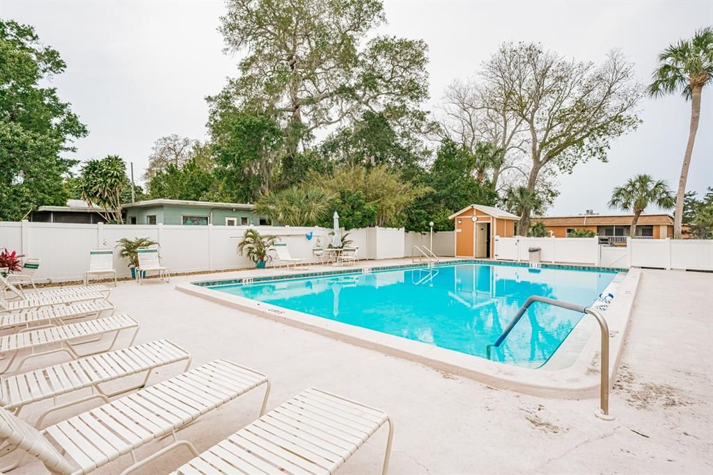 Pool with lots of seating