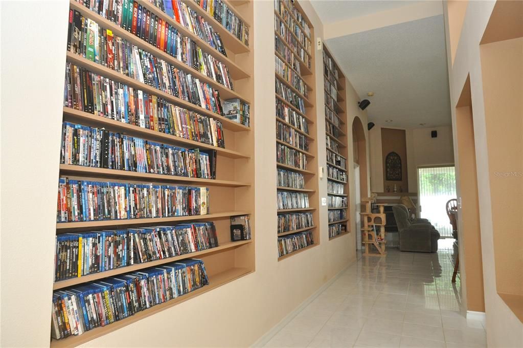 Hall way with extensive shelving