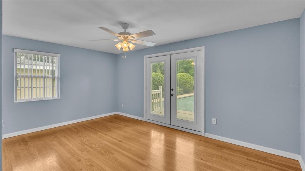 Bedroom 2 with French Doors to Pool