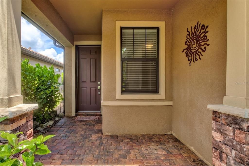 Covererd Porch View into Front Entry