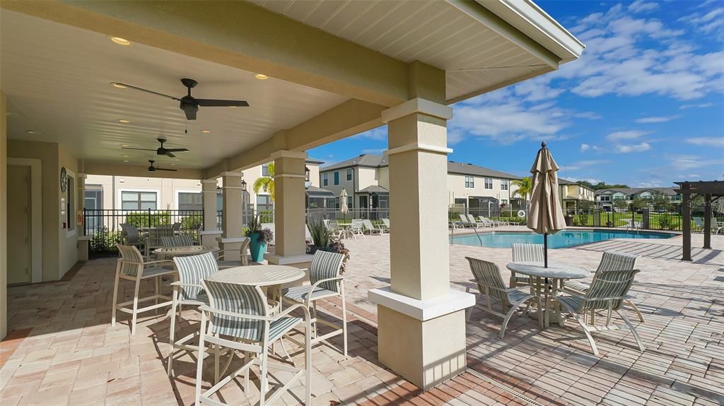 Pool seating area