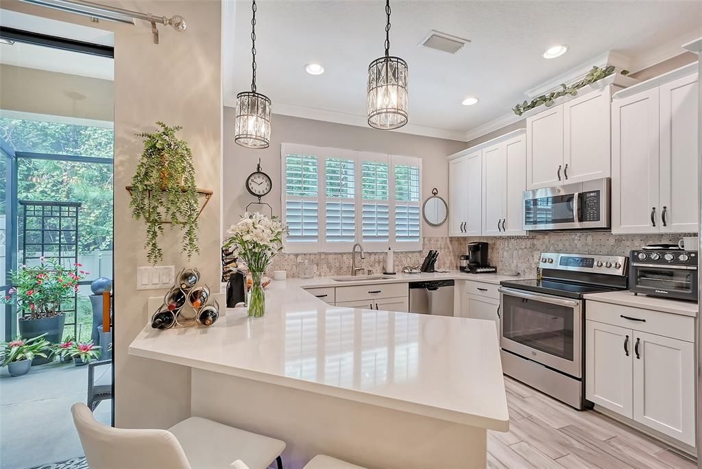 Seating area at the kitchen counter