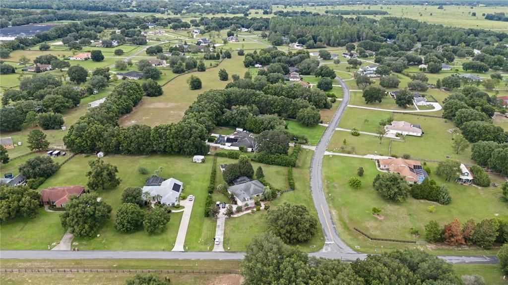 Aerial of neighborhood