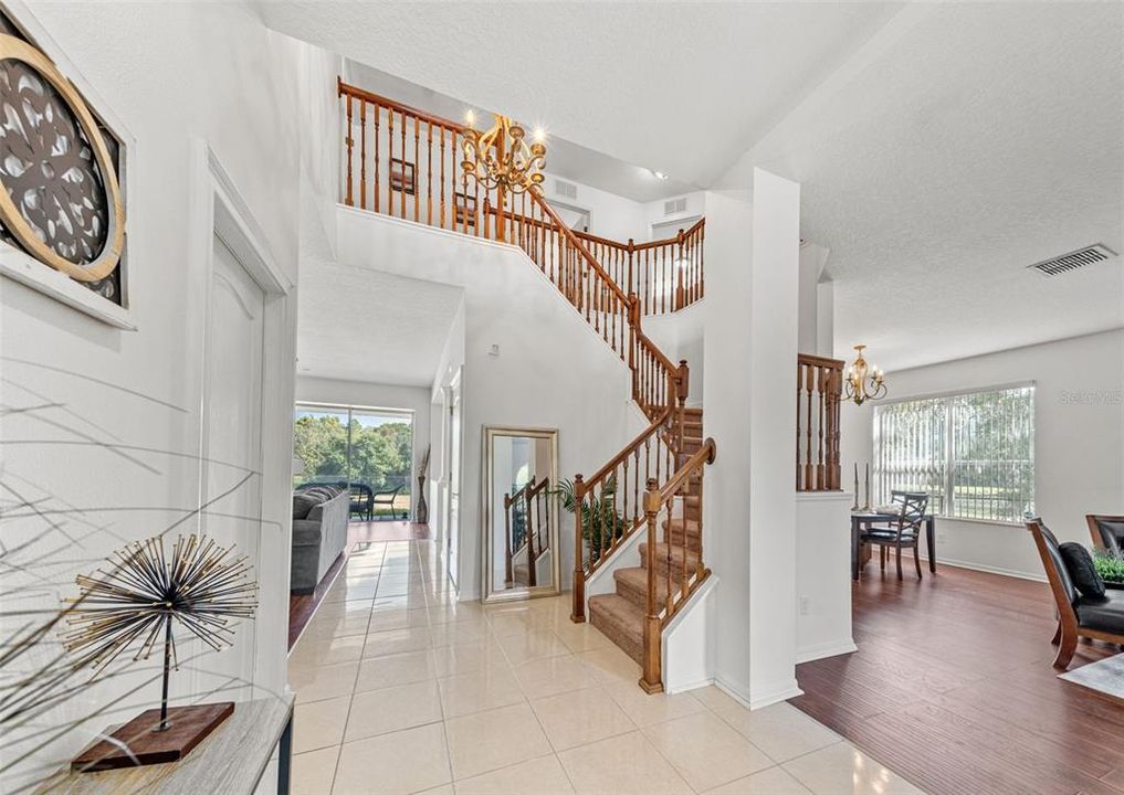 All carpet replaced with laminate flooring from the stairway and all upstairs.