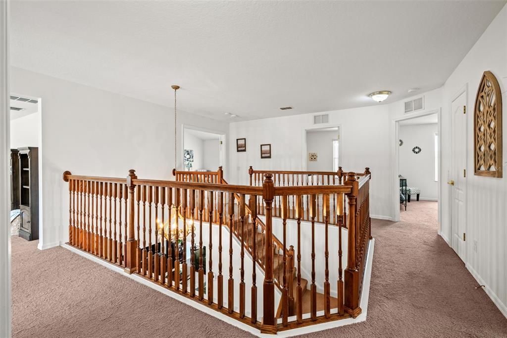 All carpet replaced with laminate flooring from the stairway and all upstairs.