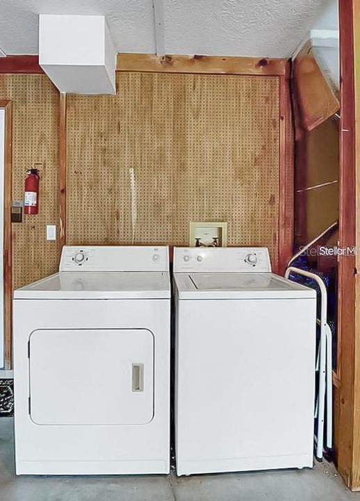 laundry area in garage