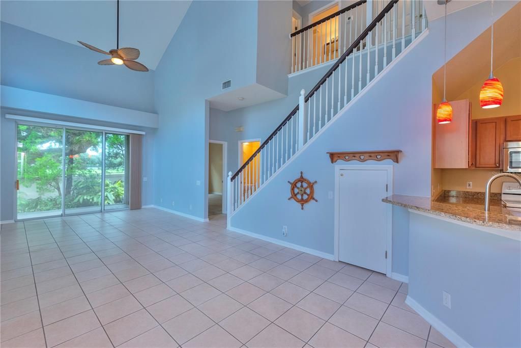 Vaulted ceilings.