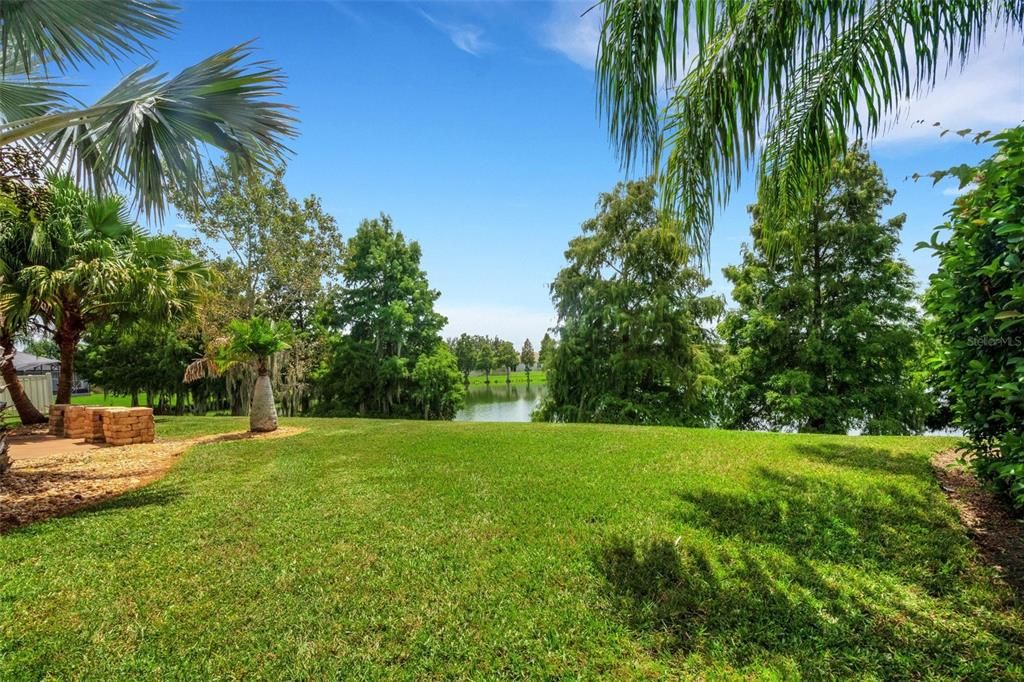 Yard with a lake view