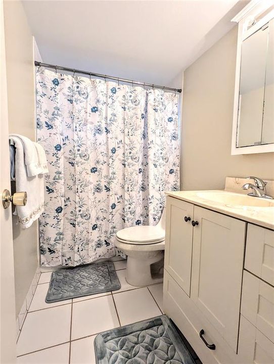 This nicely updated guest bathroom is sure to please your visitors.