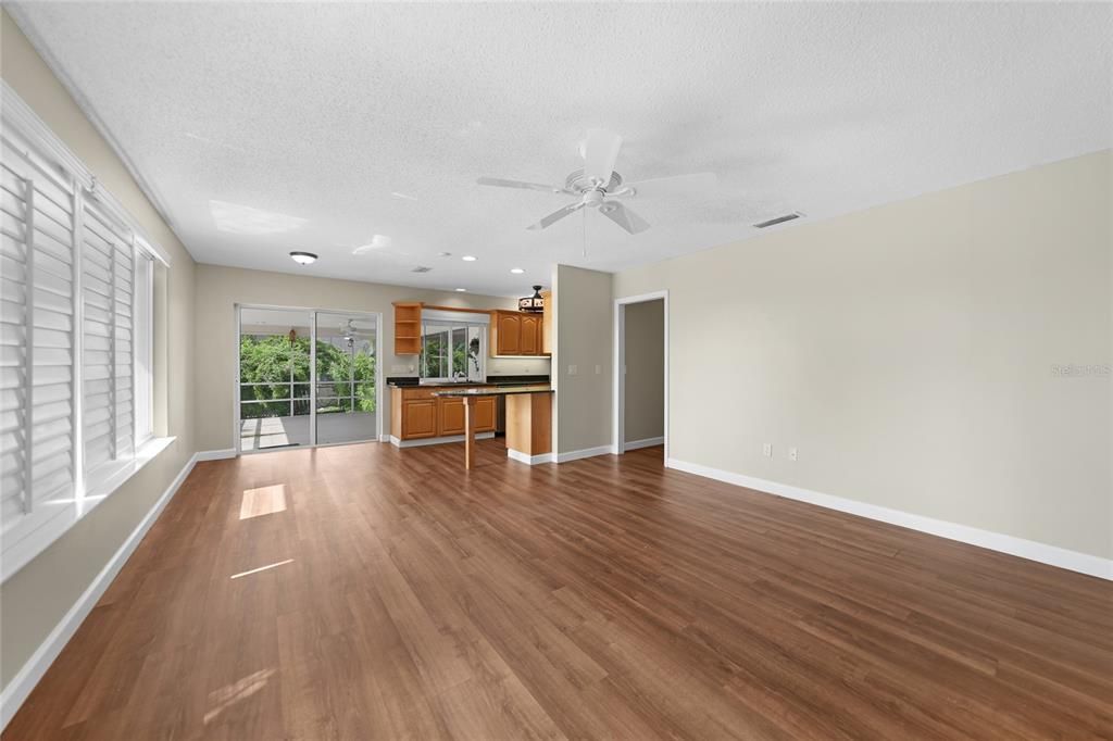 Family Room View to Kitchen/Dining