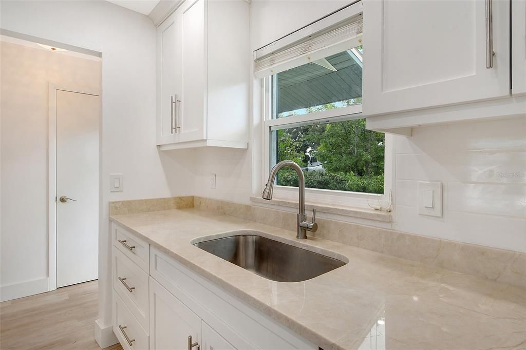 Beautiful countertops and new sink.