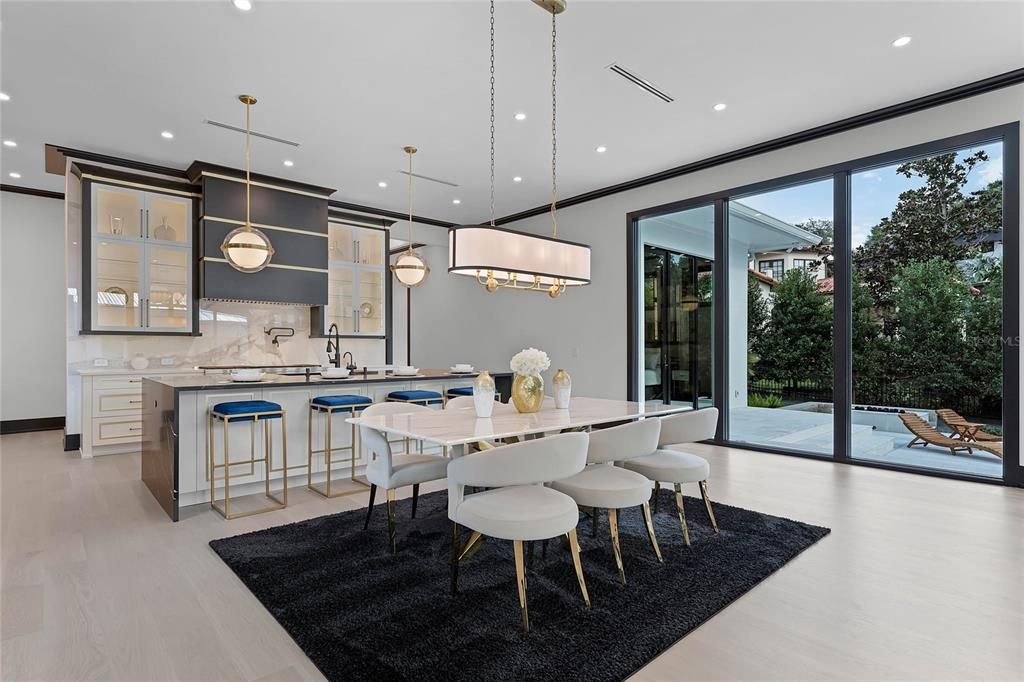 Dining area into the Kitchen