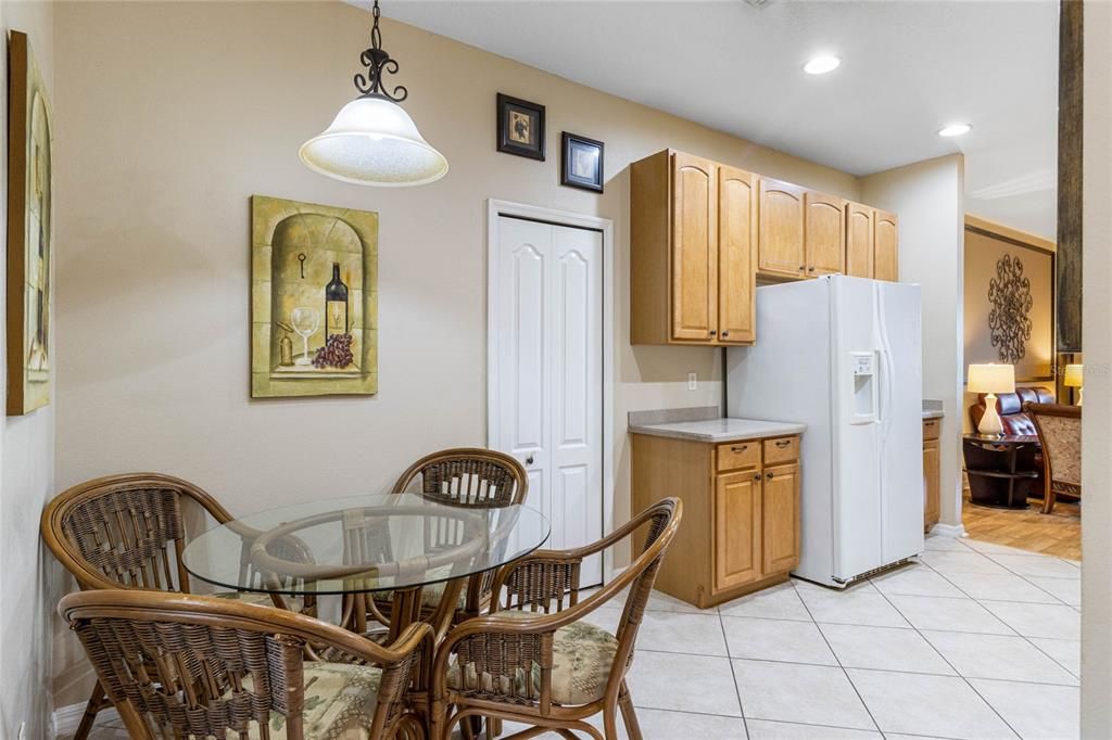 Kitchen features a closet pantry