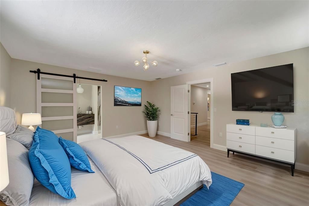 Virtually staged main bedroom with different decor