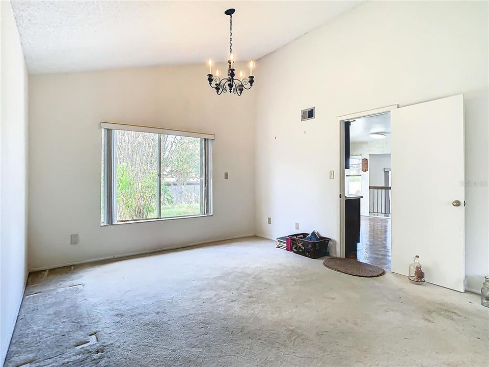 The dining room leads into the kitchen which can be closed off.