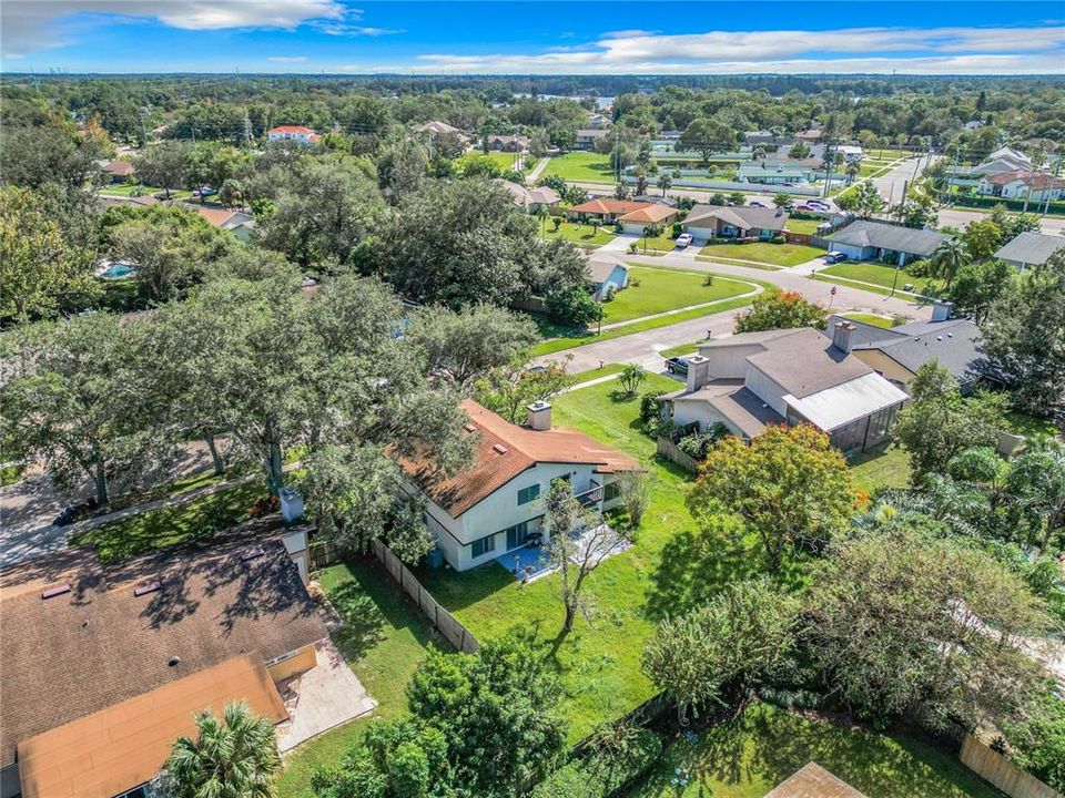 The aerial view of the home, which shows the close proximity of University Boulevard.