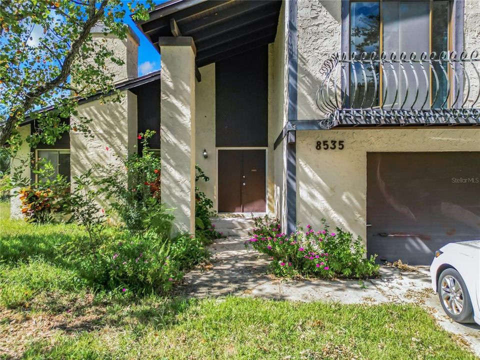 The front entrance to 8535 Weeping Willow Way.