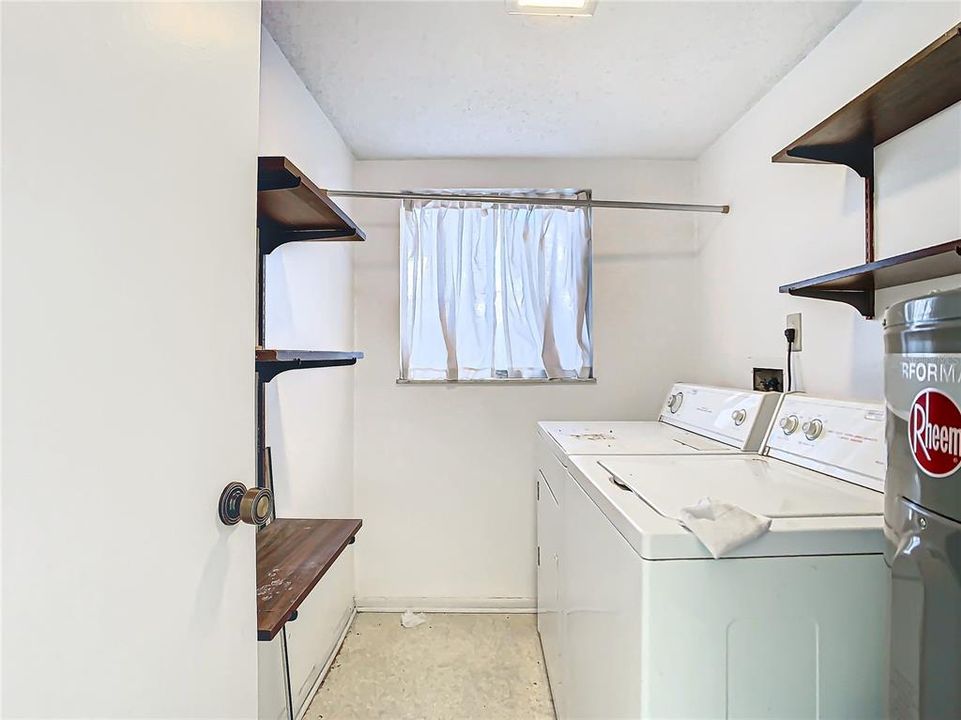 The inside laundry room.