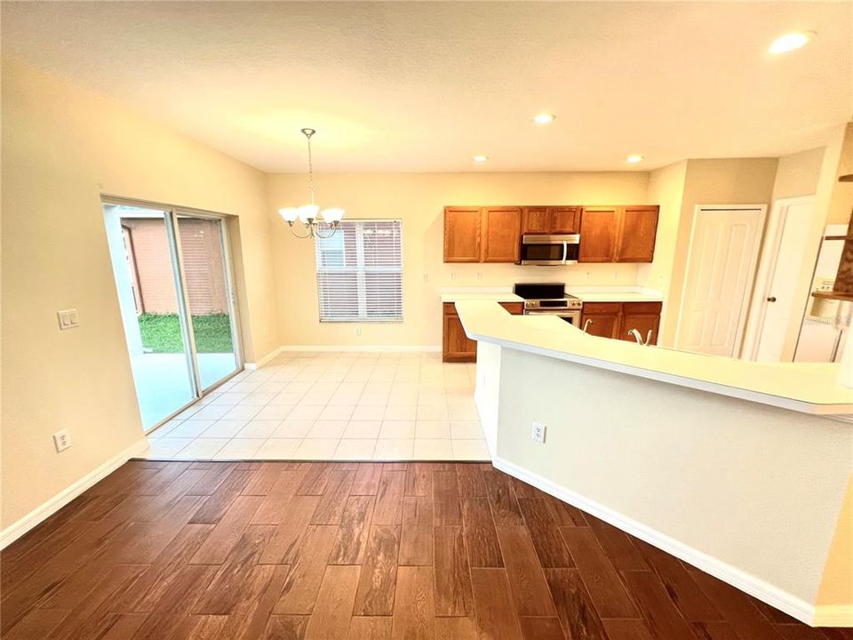 Kitchen with dinette area overlooking the water.