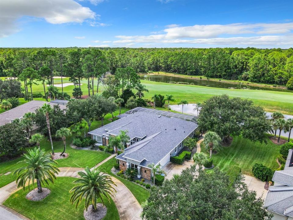 Top Home/Pond/Golf Course Aerial